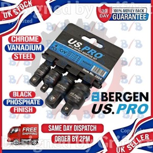 4-Piece Impact Socket Adaptor Set, 1/2" 3/8" 1/4"