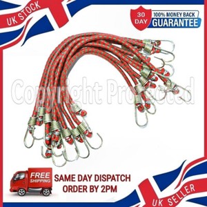 10x Mini Bungee Cords with Hooks