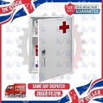 Locking Medicine Cabinet, Metal Wall-Mounted