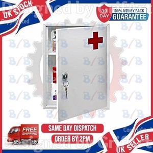 Locking Medicine Cabinet, Metal Wall-Mounted